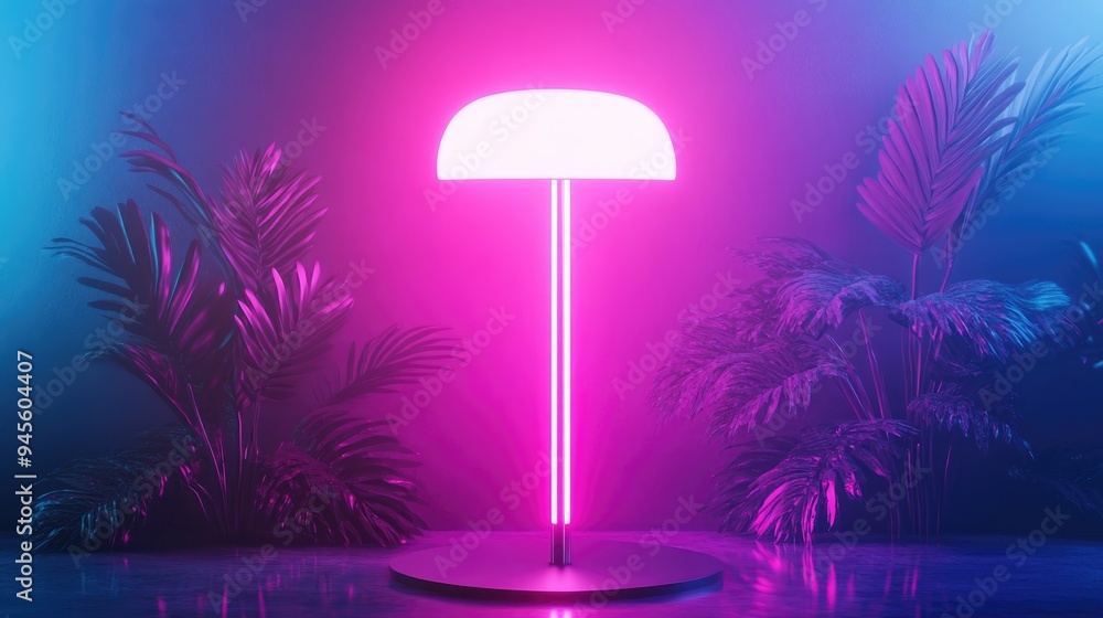 Poster 3D rendering of a stylish lamp design