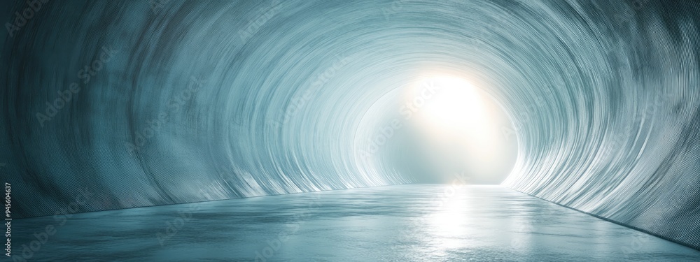 Poster 3d rendering of light emerging from the end of a tunnel
