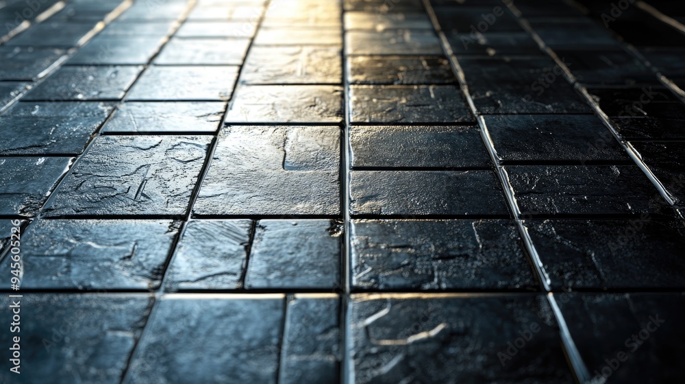 Poster 3d rendering of sci fi tile design