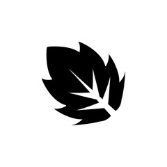 Spiky Leaf, Plant Herb Solid Flat Vector Icon Isolated on White Background.