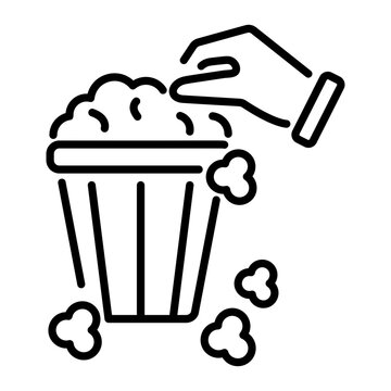recommend clip art: An outline icon of movie popcorn 