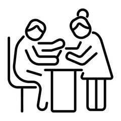 Person taking autograph from actor, line icon 