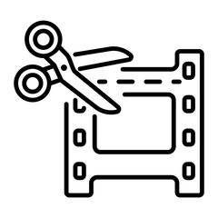 Movie editing icon in line style 