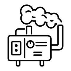 An outline icon of fog machine 