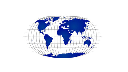 Naklejka premium World map with globe
