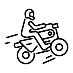 An outline icon of bike stunt  