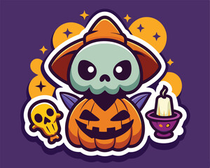 hallowen t shirt and sticker vector illustration design