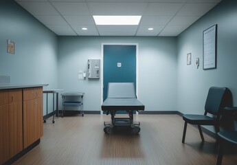 Empty Examination Room with Medical Equipment
