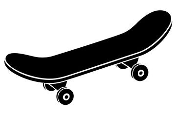 skateboard silhouette vector on white background © Jutish