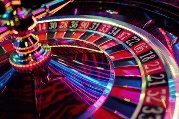 Playing roulette at the casino Close-up on a roulette at the casino - entertainment concepts
