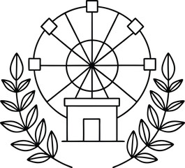 windmill Line art illustration vector file 