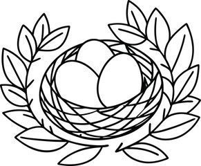 Simple egg and nest illustrations ideal for little hands and imaginations
