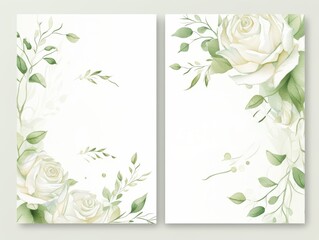 flower card, invitation to wedding, celebration, letterhead with flowers , in watercolor style