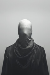 A man with a mask on his face and a scarf around his neck