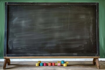 Old School Chalkboard Old School Chalkboard with chalks and eraser - Back To School Theme