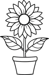 A delightful coloring book showcasing sunflowers with oversized centers great for little artists to enjoy


