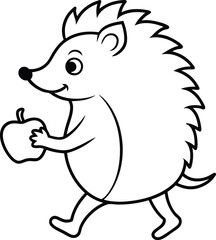 hedgehog with apple