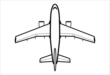Airplane line vector for logo