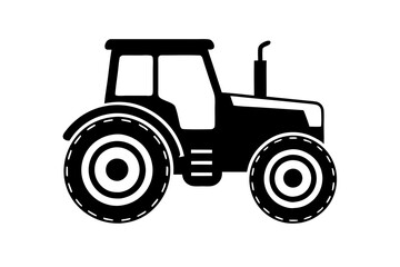 Tractor silhouette vector illustration isolated on a white background