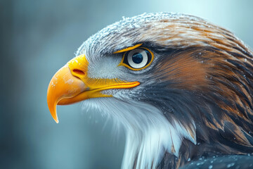 Naklejka premium Eagle on a white canvas,
