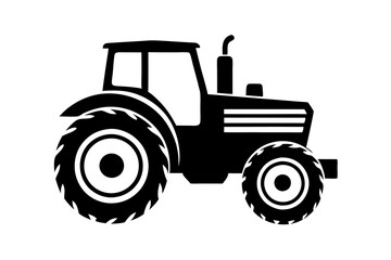 Tractor silhouette vector illustration isolated on a white background