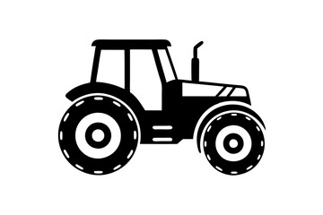 Tractor silhouette vector illustration isolated on a white background