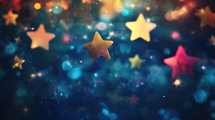 Background featuring stars and bokeh lights