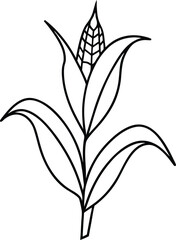 Easy corn stalk designs with few leaves for kids to enjoy and color  © Bappaditya Roy
