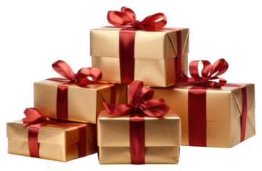 PNG  Elegant gold gift boxes