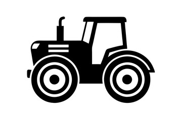 Tractor silhouette vector illustration isolated on a white background