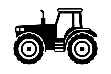 Tractor silhouette vector illustration isolated on a white background