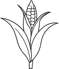 Simple corn stalk coloring pages for little artists easy and engaging
