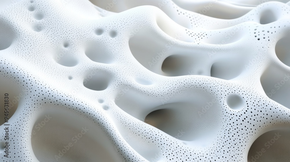 Aufkleber 3d rendering showcasing layers of textured white material with spots