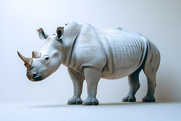 Fototapeta premium Rhino on a white canvas,