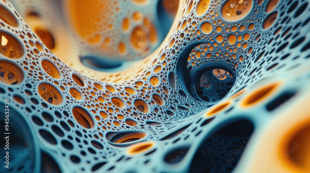 Poster abstract 3d illustration of a computer generated background with intricate designs and patterns