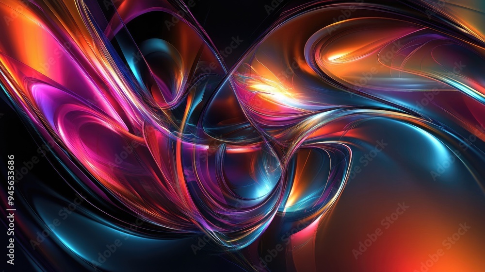 Poster Abstract digital background created using computer generated imagery