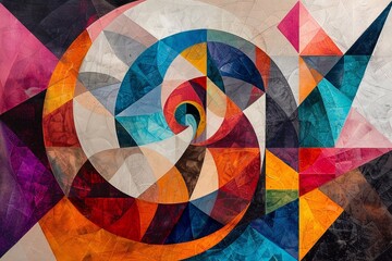Fototapeta premium Random Shapes: Design an abstract composition using various geometric forms to create a visually appealing pattern.