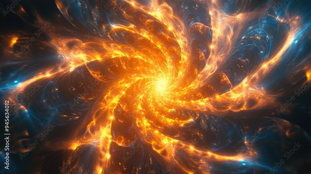 Poster abstract fractal light background in 3d rendering