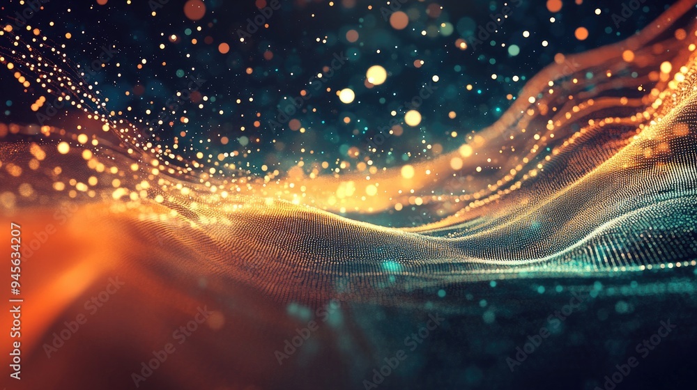 Poster abstract graphics featuring a composition of dots and lines