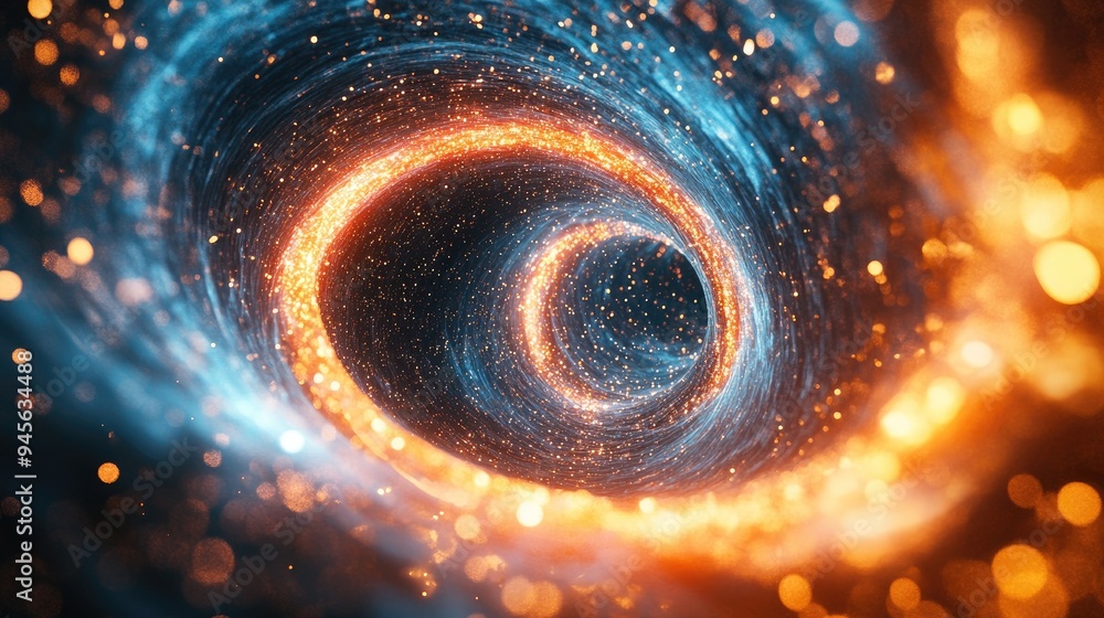 Poster abstract luminous background with swirling patterns glowing circles representing big data clouds spa