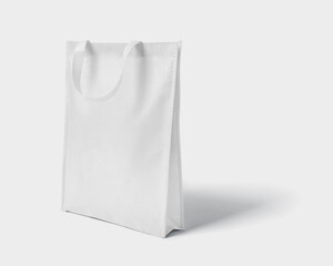 blank Empty Shopping Bag on a white background, mock up, 3d illustration, 3d rendering