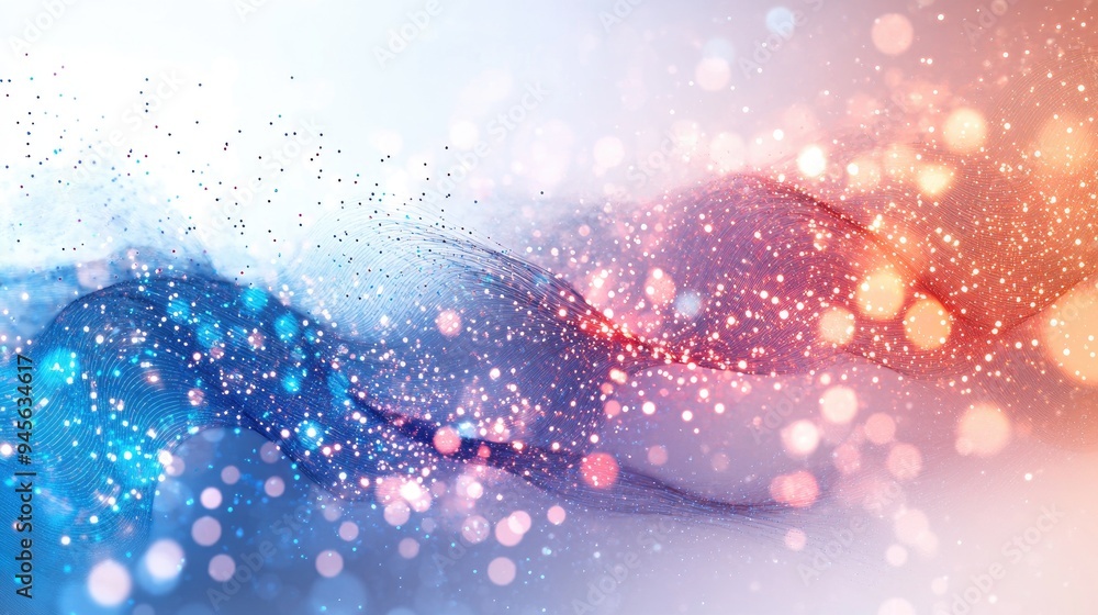 Poster big data representation with an abstract background featuring interconnected dots and lines creating