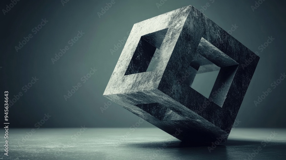 Poster abstract three dimensional cube shape design element
