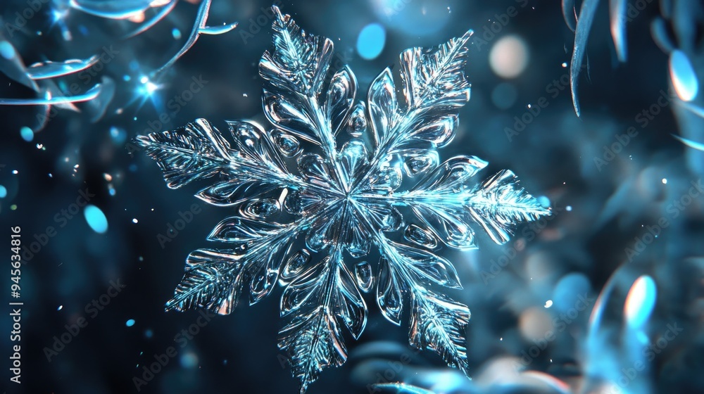Poster abstract snowflake design