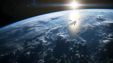 Fototapeta premium The surface of planet Earth in deep space.