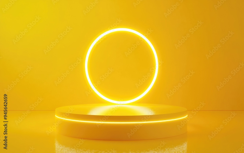 Aufkleber 3d render on yellow background premium image