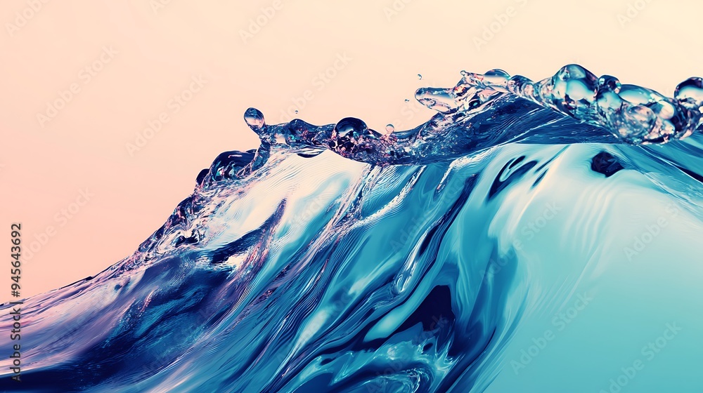 Poster a smooth, flowing liquid background with a large, empty area for text
