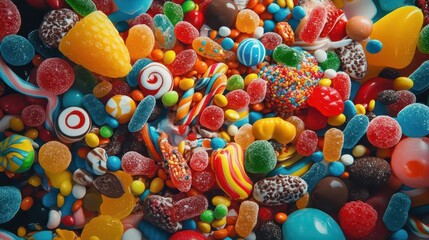 Fototapeta premium A colorful assortment of candies and sweets.