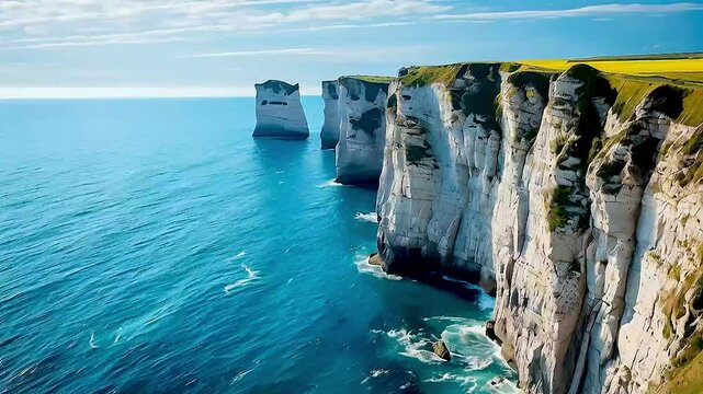 the cliffs in Etretat
