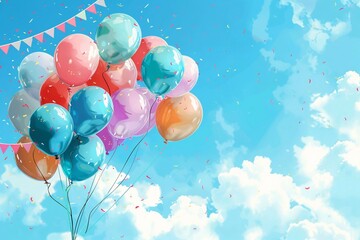 Fototapeta premium balloons in the sky
